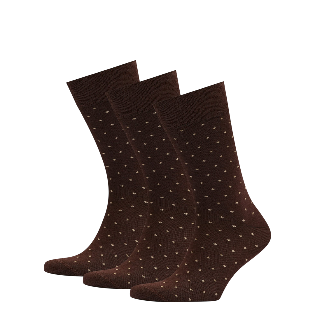 Dress socks- Dark brown w/design - 1 Pair