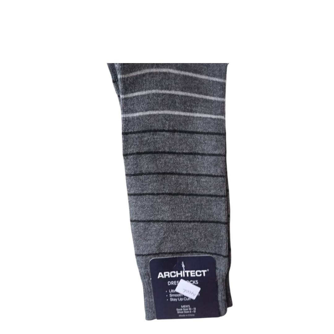 Dress socks- Grey w/stripes - 1 Pair