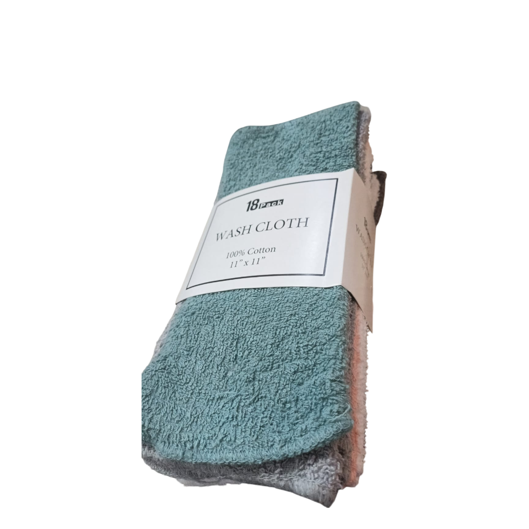 Wash Cloth 100% Cotton - 18 Pack