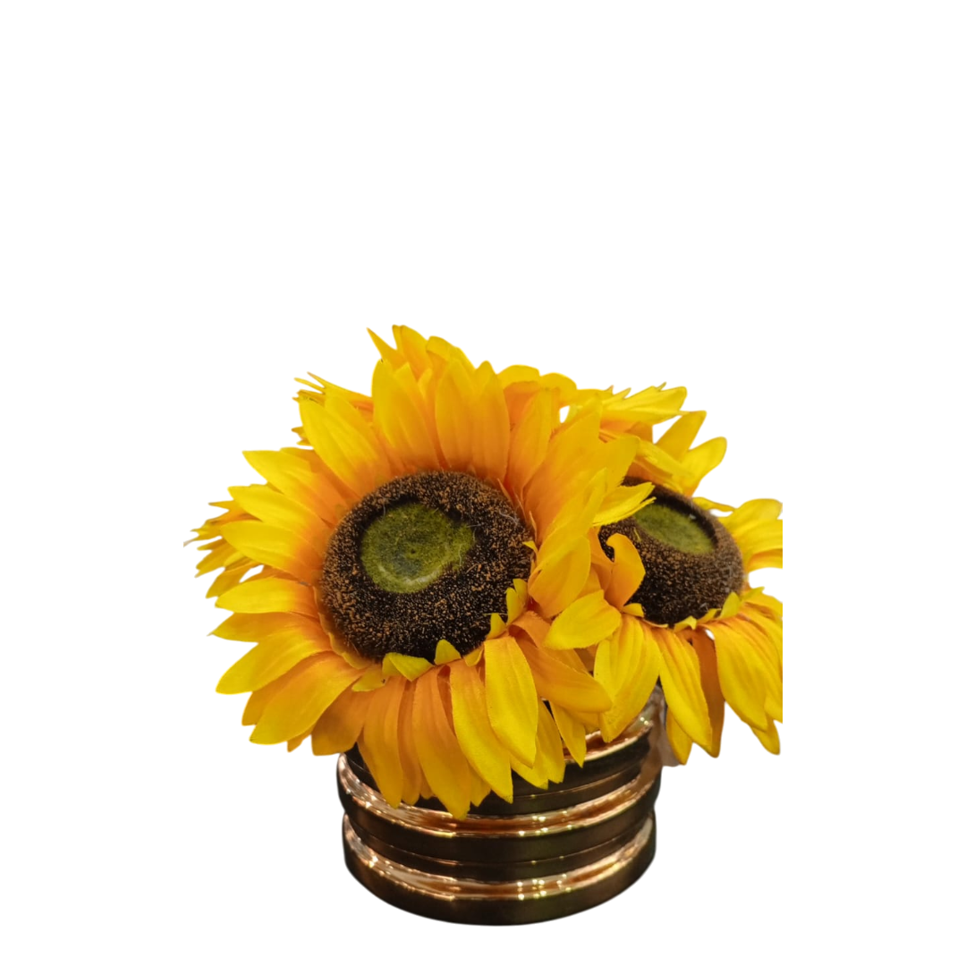 Sunflower Ceramic Decor - Gold Base