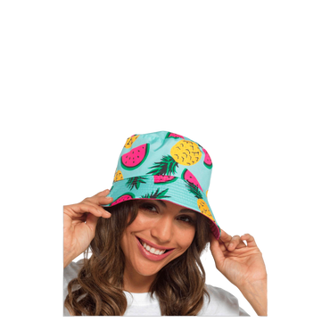Ladies fruit printed reversible bucket hats