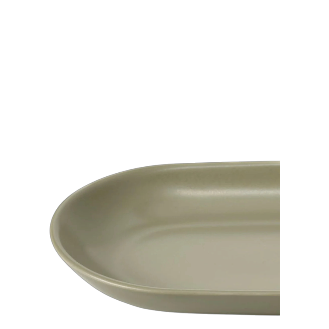 Fargklar Serving Plate 27x14 Matt Green