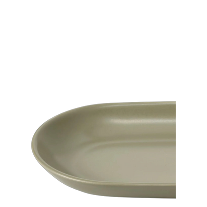 Fargklar Serving Plate 27x14 Matt Green