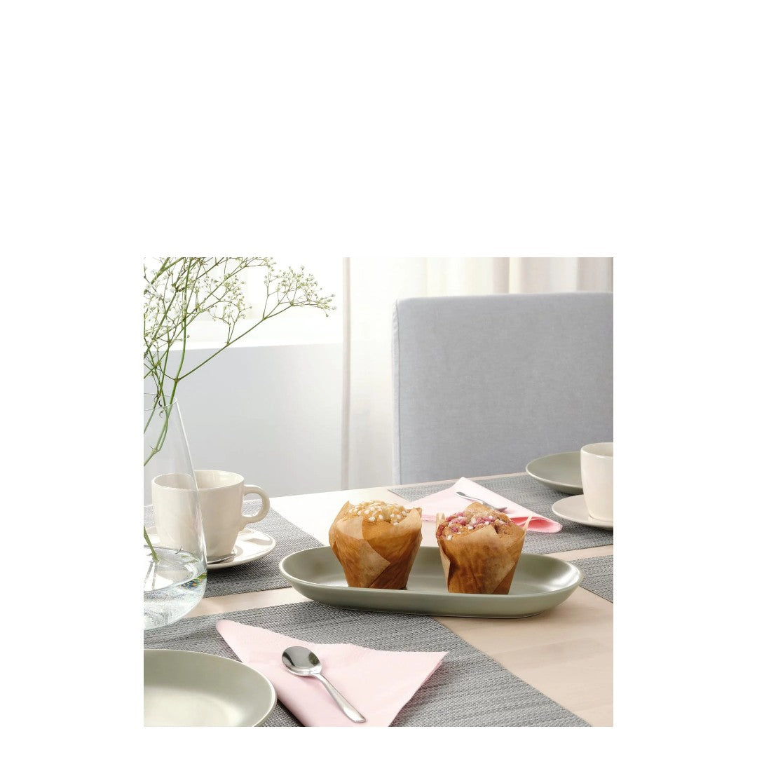 Fargklar Serving Plate 27x14 Matt Green