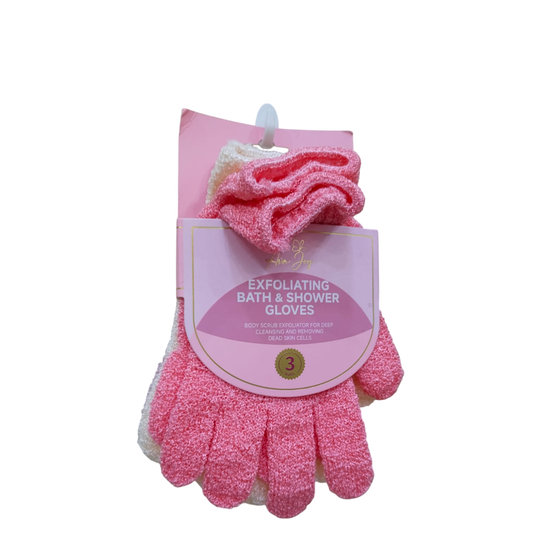 Ann Joy Exfoliating Bath & Shower Gloves - 3 Pairs