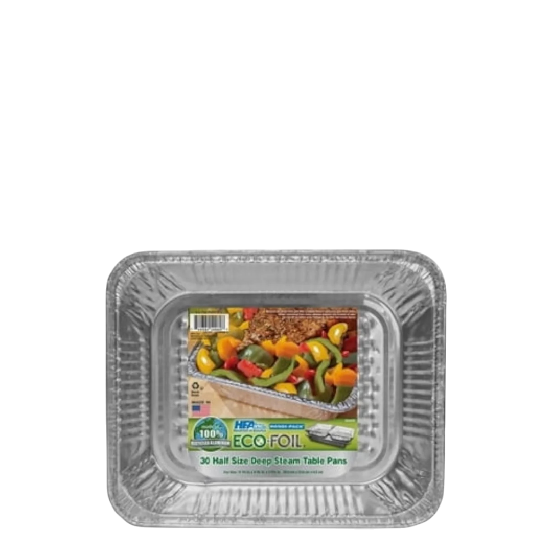 ECO Foil Half Size Deep Steam Table Pans - Set of 5