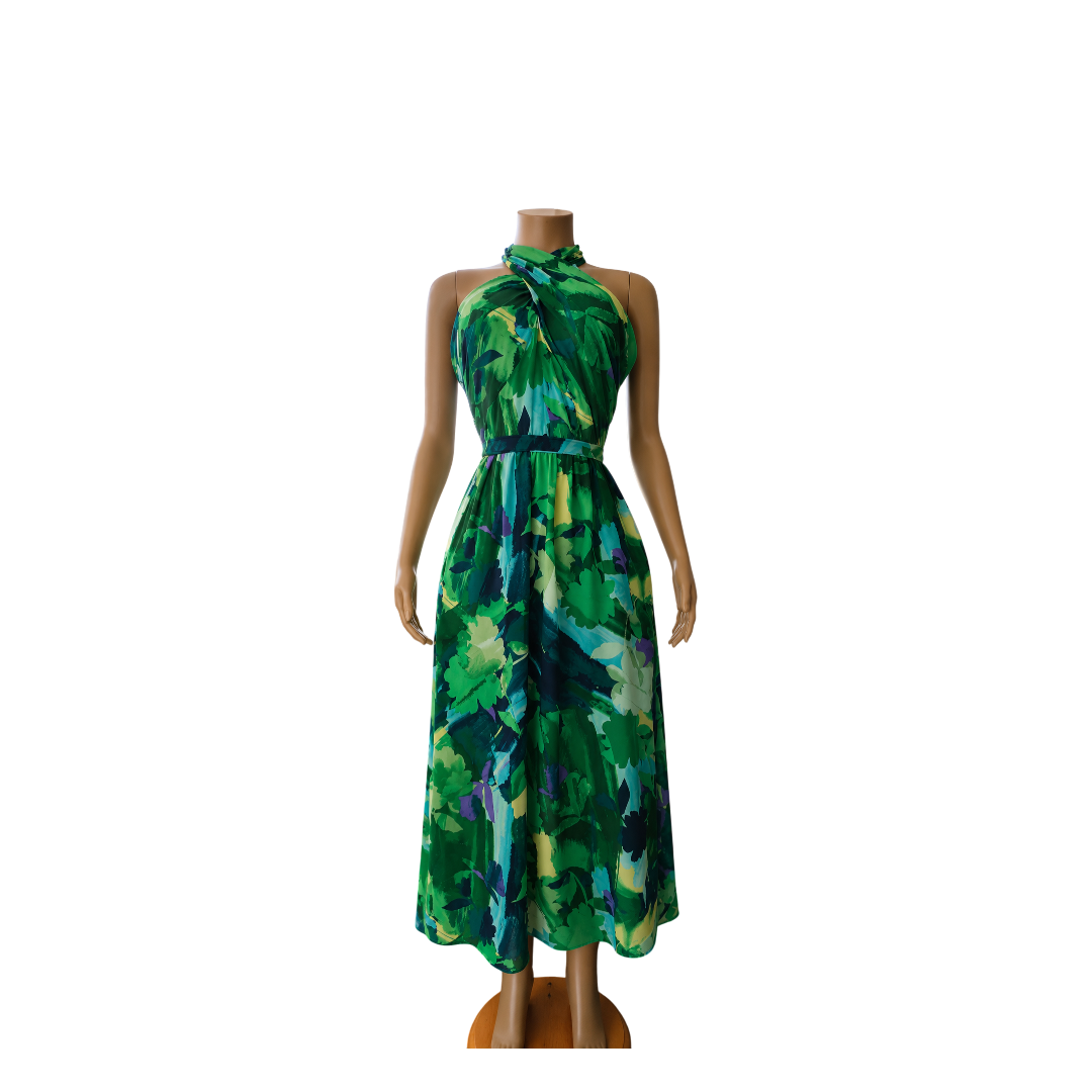 London Times Green/Teal  Dress- T7437P-Size 6P