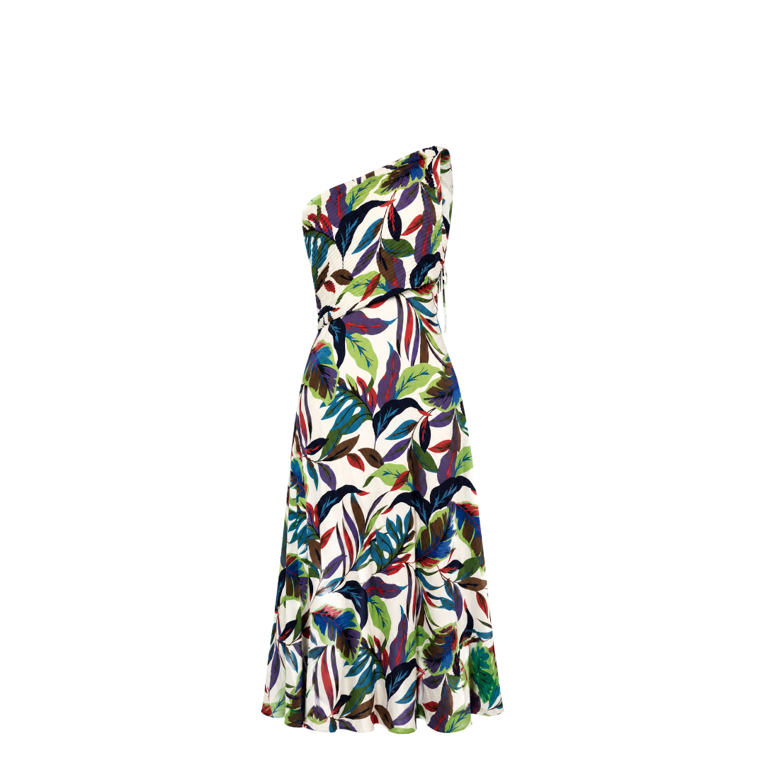 Nicole Miller One shoulder pleated dress- LD4F11029-Size 14