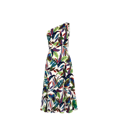 Nicole Miller One shoulder pleated dress- LD4F11029-Size 14