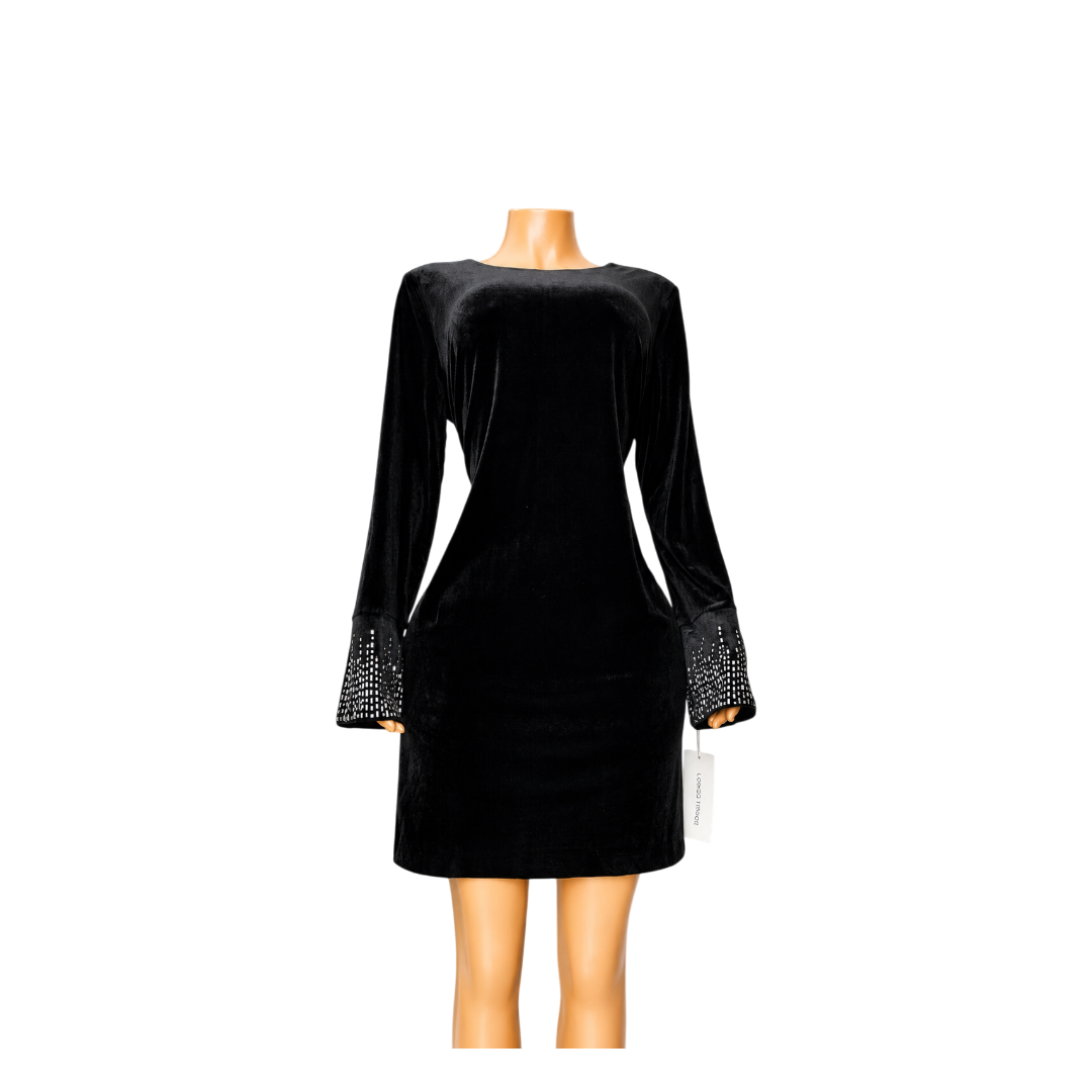 Harper Rose Black Velvet Dress- PL4H9TL1- Size 16