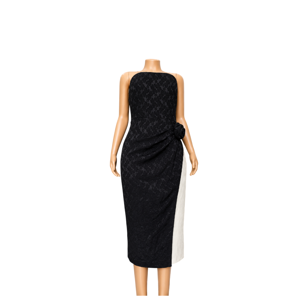 Maison Tara Black/Cream Dress- 65875MAK- Size 12