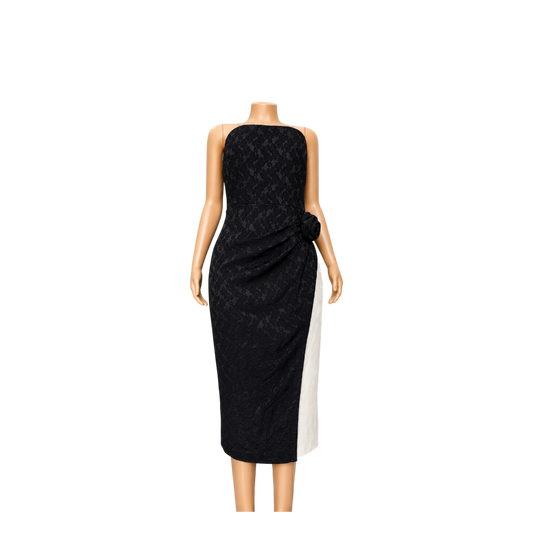 Maison Tara Black/Cream Dress- 65875MAK- Size 12