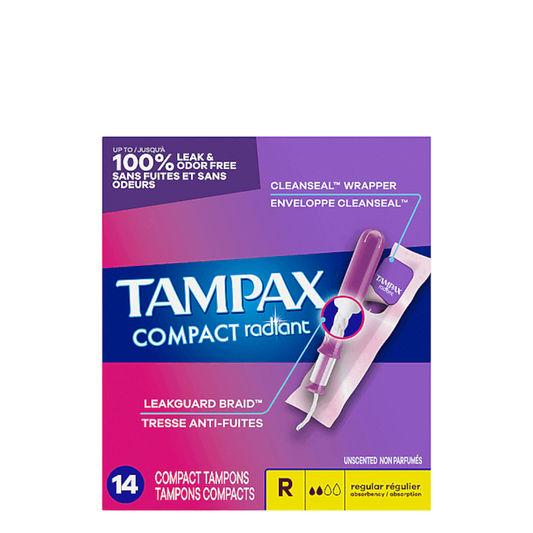 Tampax Compact Radiant Regular Tampon 14 count - 71316