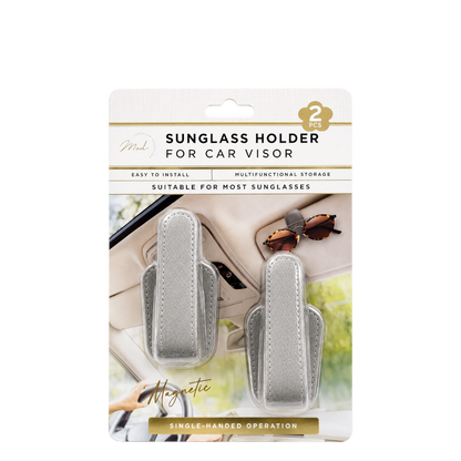 Sunglass Holder for car visor- Grey - 2 pcs