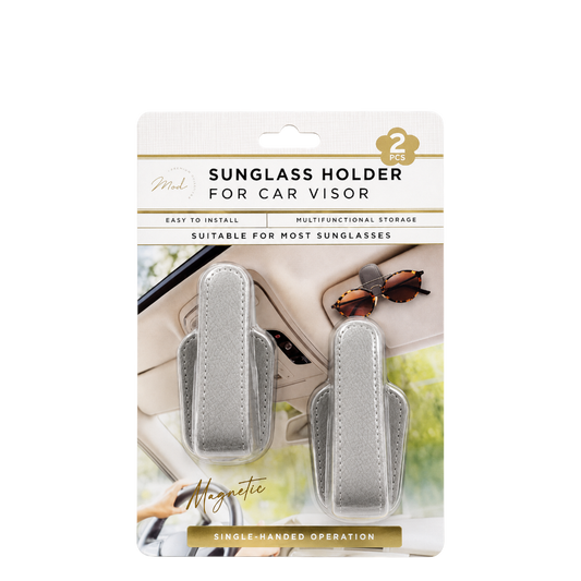 Sunglass Holder for car visor- Grey - 2 pcs