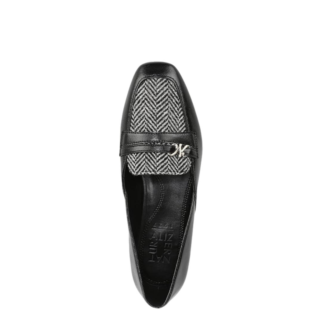 Naturizer Black /Fabric ladies flat shoes size 9M 07150