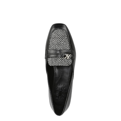 Naturizer Black /Fabric ladies flat shoes size 9M 07150