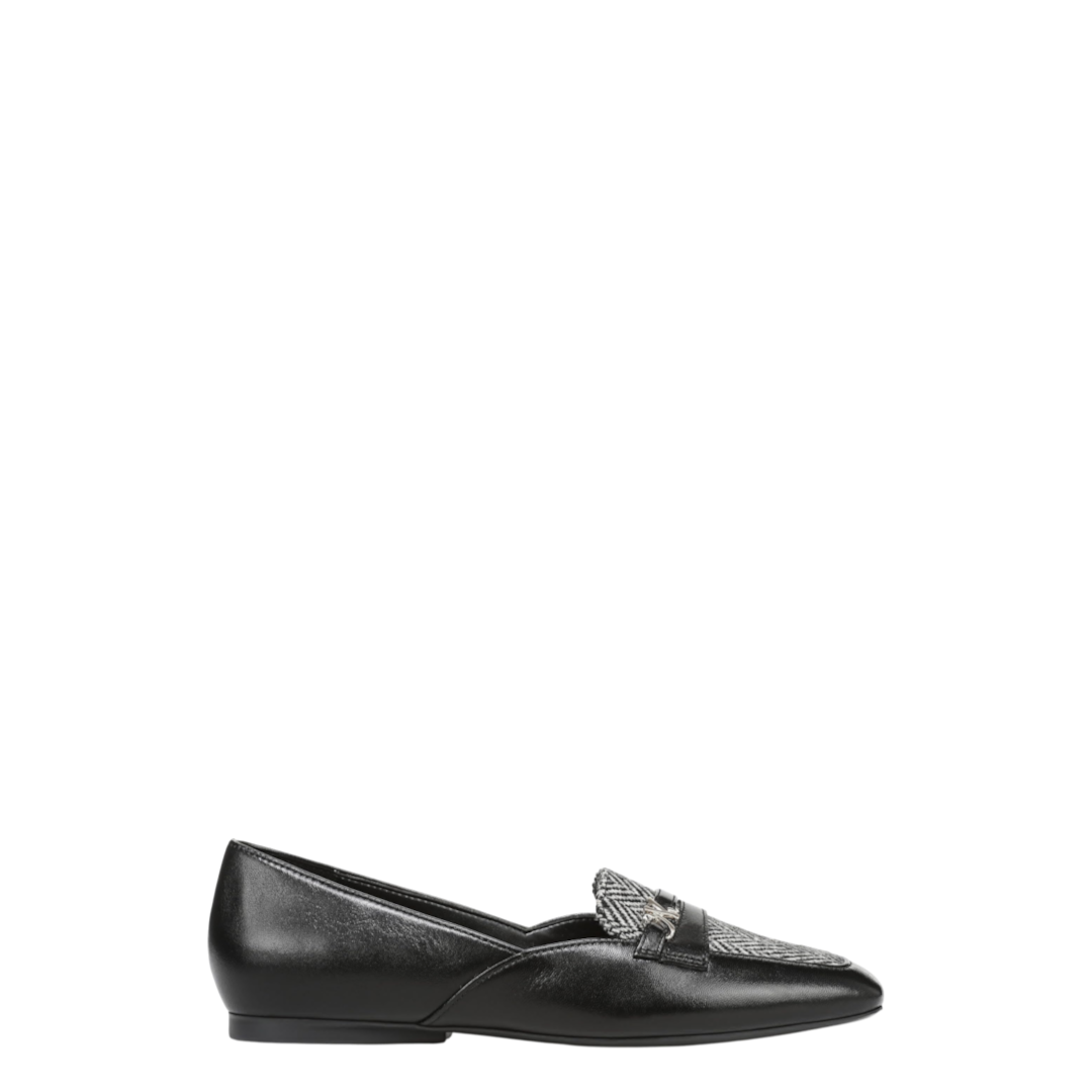 Naturizer Black /Fabric ladies flat shoes size 9M 07150