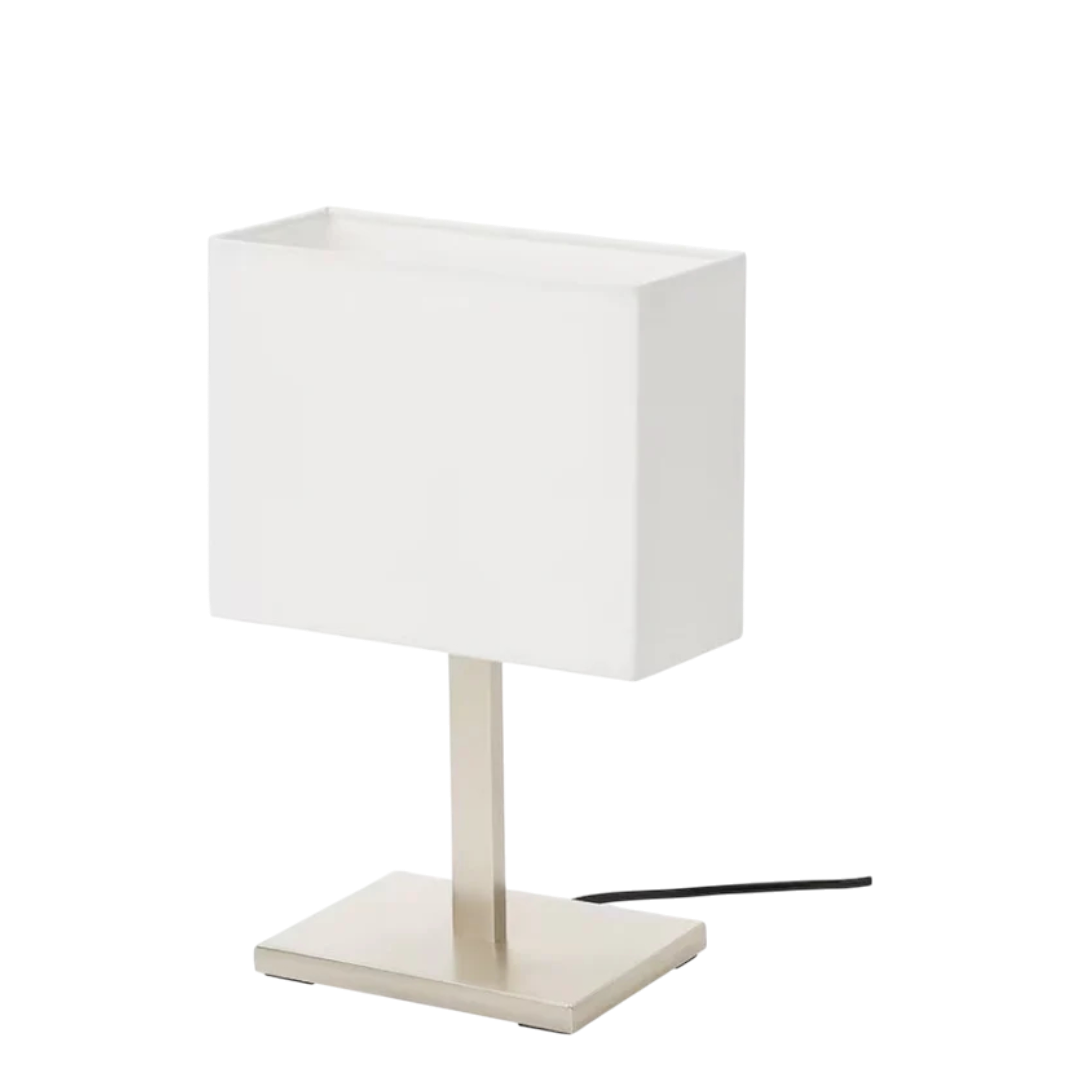 Set of 2 Table Lamps Nickel-Plated  - White, 36 cm