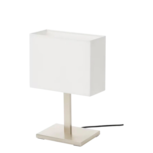 Set of 2 Table Lamps Nickel-Plated  - White, 36 cm