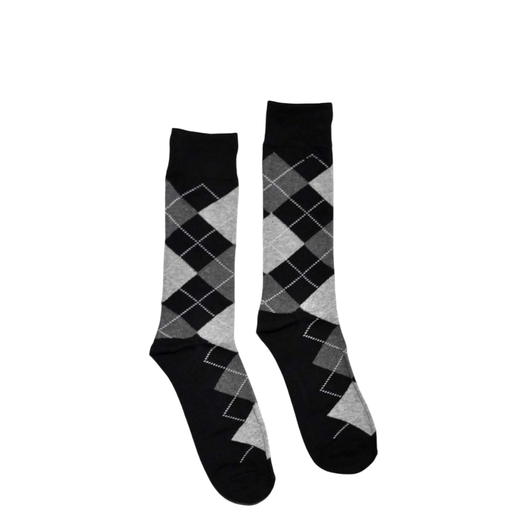 Dress socks- Black w/design - 1 Pair