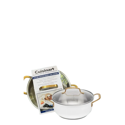Cuisinart Classic Matte White Stainless 4.5 QT Dutch Oven with Cover