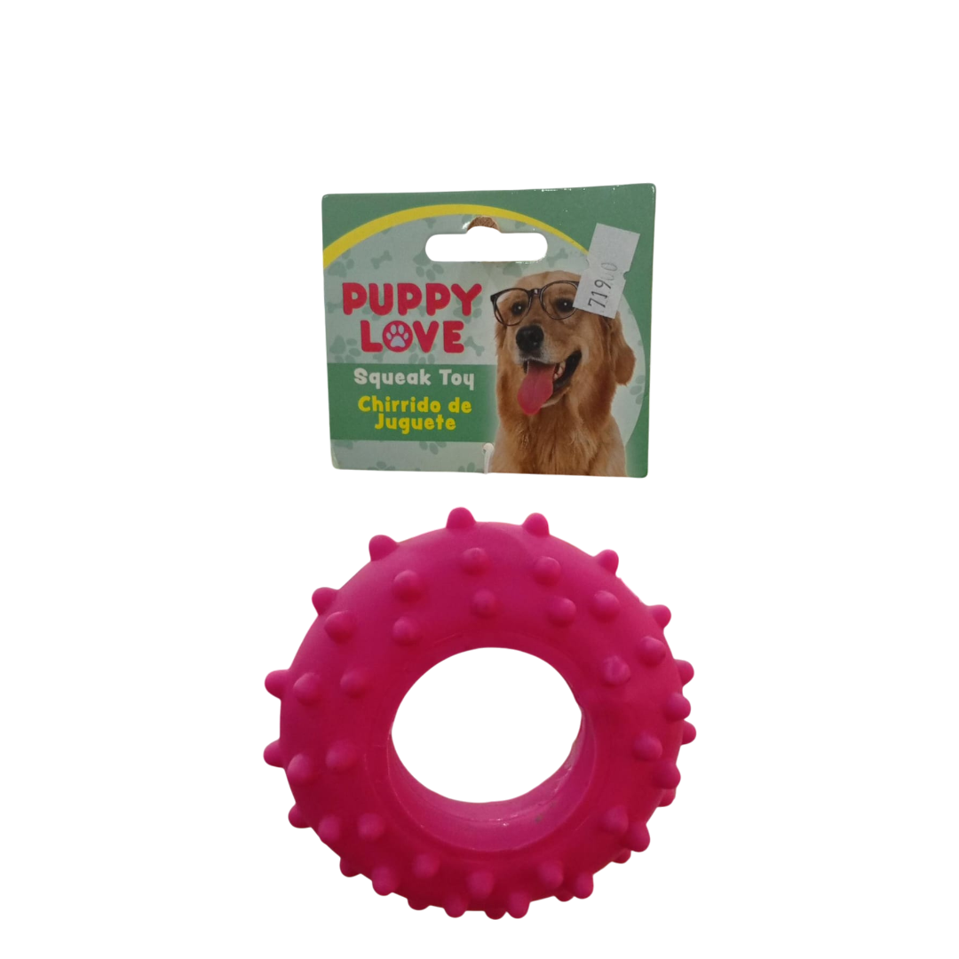 Puppy Love Dog Squeak Toy - Round