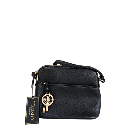 Deluxity Black Dome Crossbody handbag - 15997