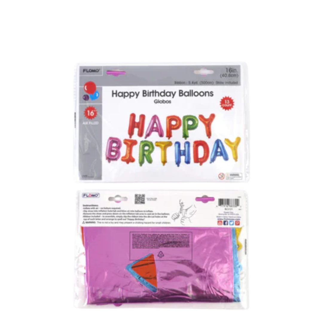 Flomo Happy Birthday Ballons Globos - 13 Count