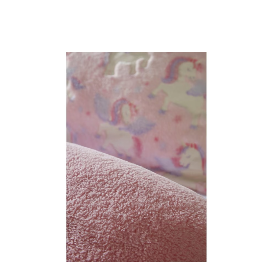 Homelife glow in the dark unicorn teddy fleece duvet