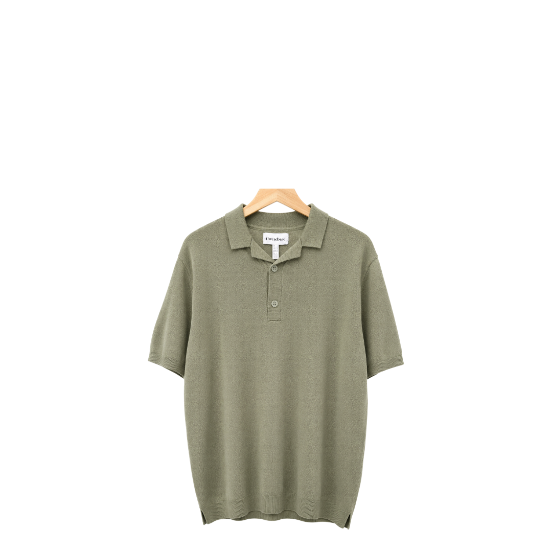 Threadbare Men's knitted Tshirt DK Sage; Large