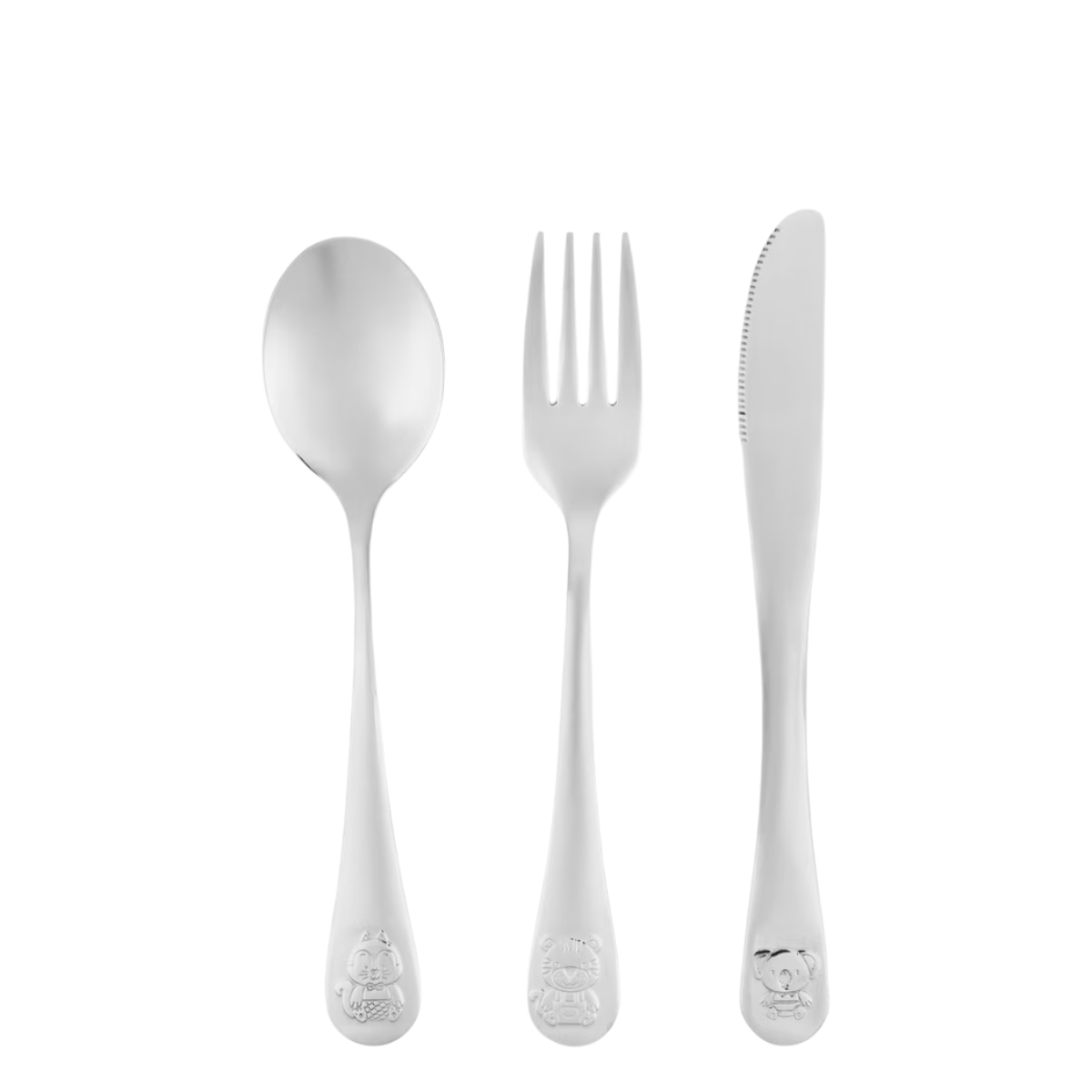 Linea animal children cutlery set - silver