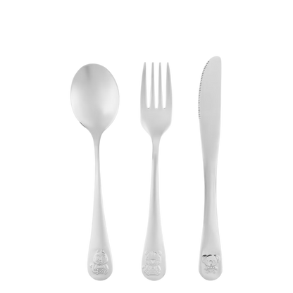 Linea animal children cutlery set - silver