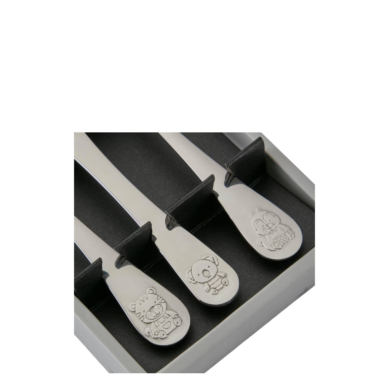 Linea animal children cutlery set - silver