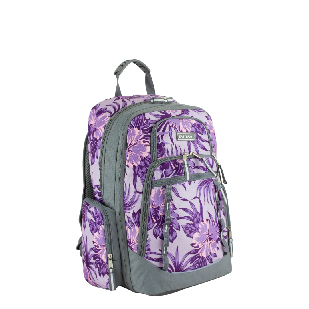Eastsport purple flowered backpack