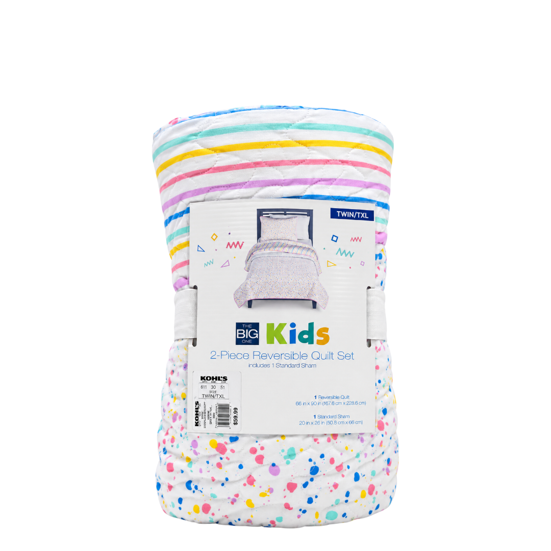 The Big One kids 2 piece reversible Quilt set