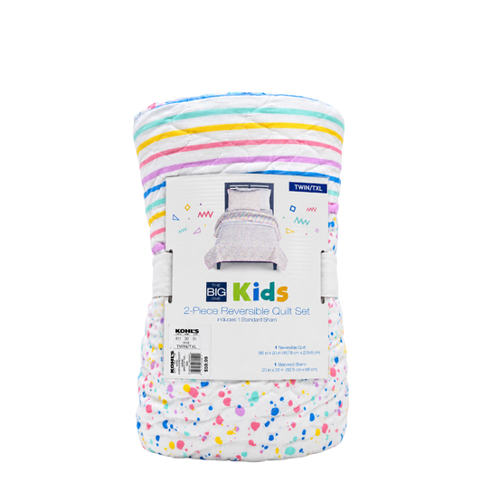 The Big One kids 2 piece reversible Quilt set