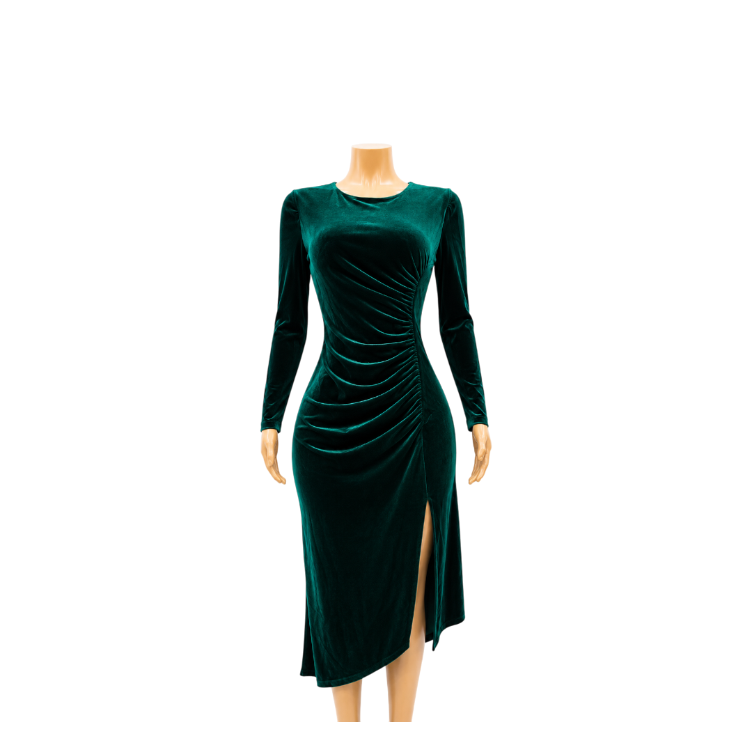 Maison Tara Velvet dress- Green- 92681MK- Size 8