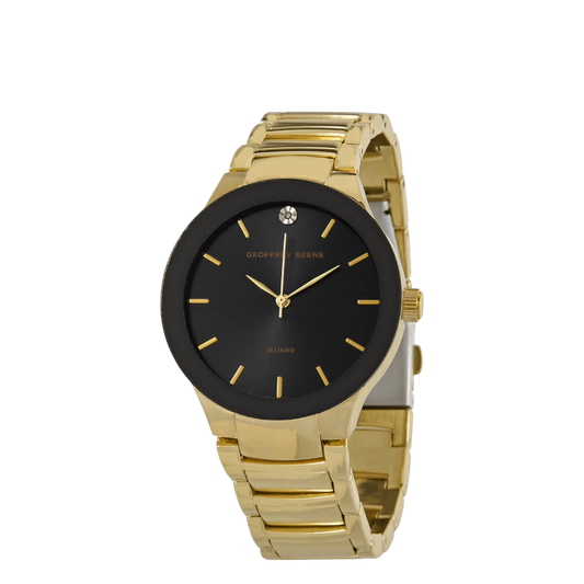 Geoffrey Beene Gold Black Face Watch - 01004