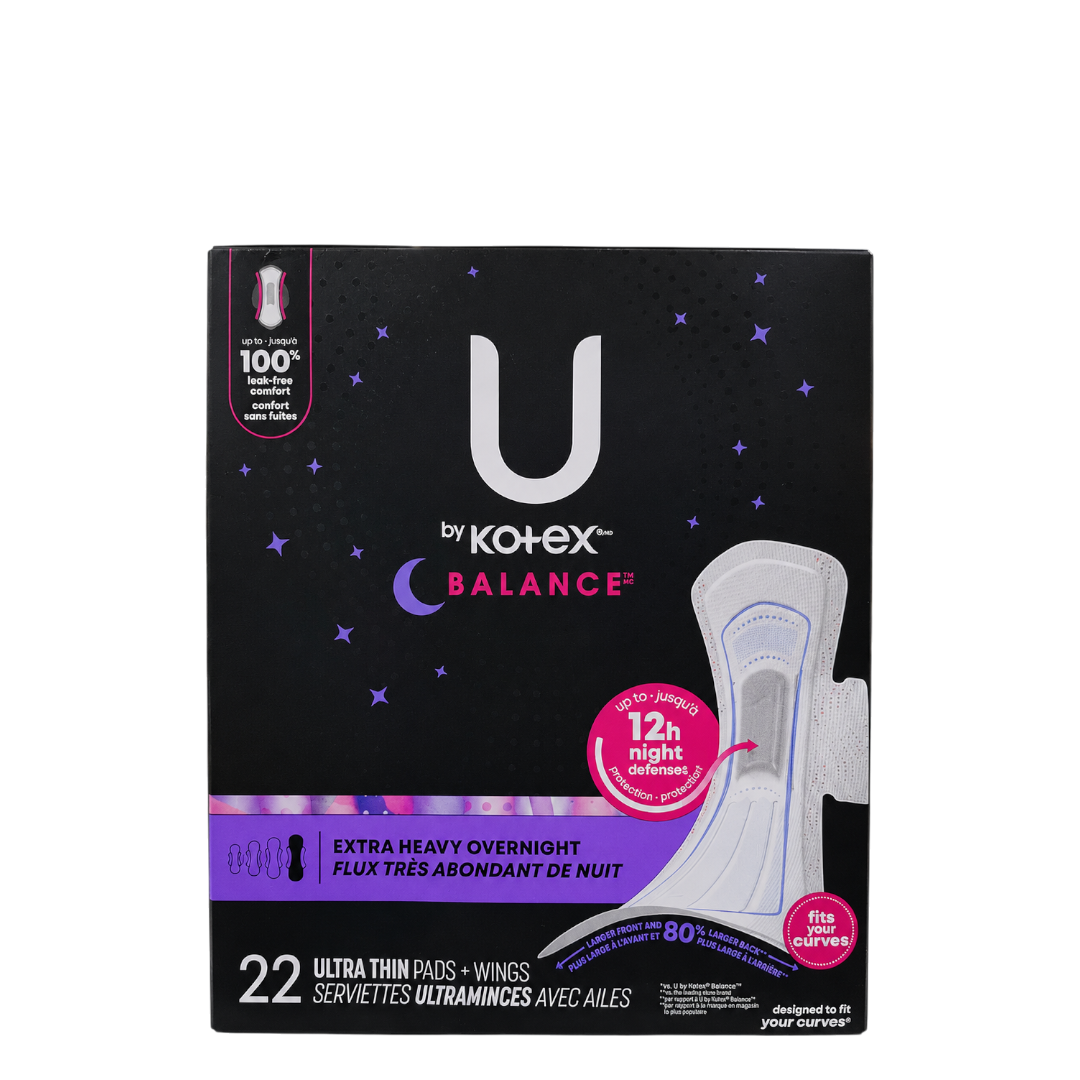 Kotex Period Pads - Ultra thin/Xtra large 22 count