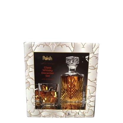 Paksh Glass Whiskey Decanter - With 6 Glasses