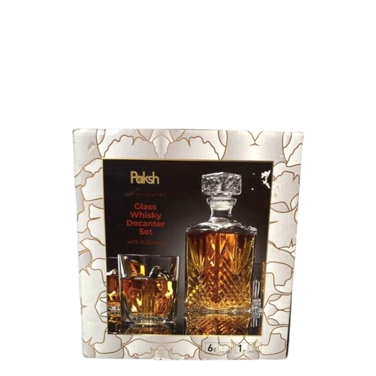Paksh Glass Whiskey Decanter - With 6 Glasses