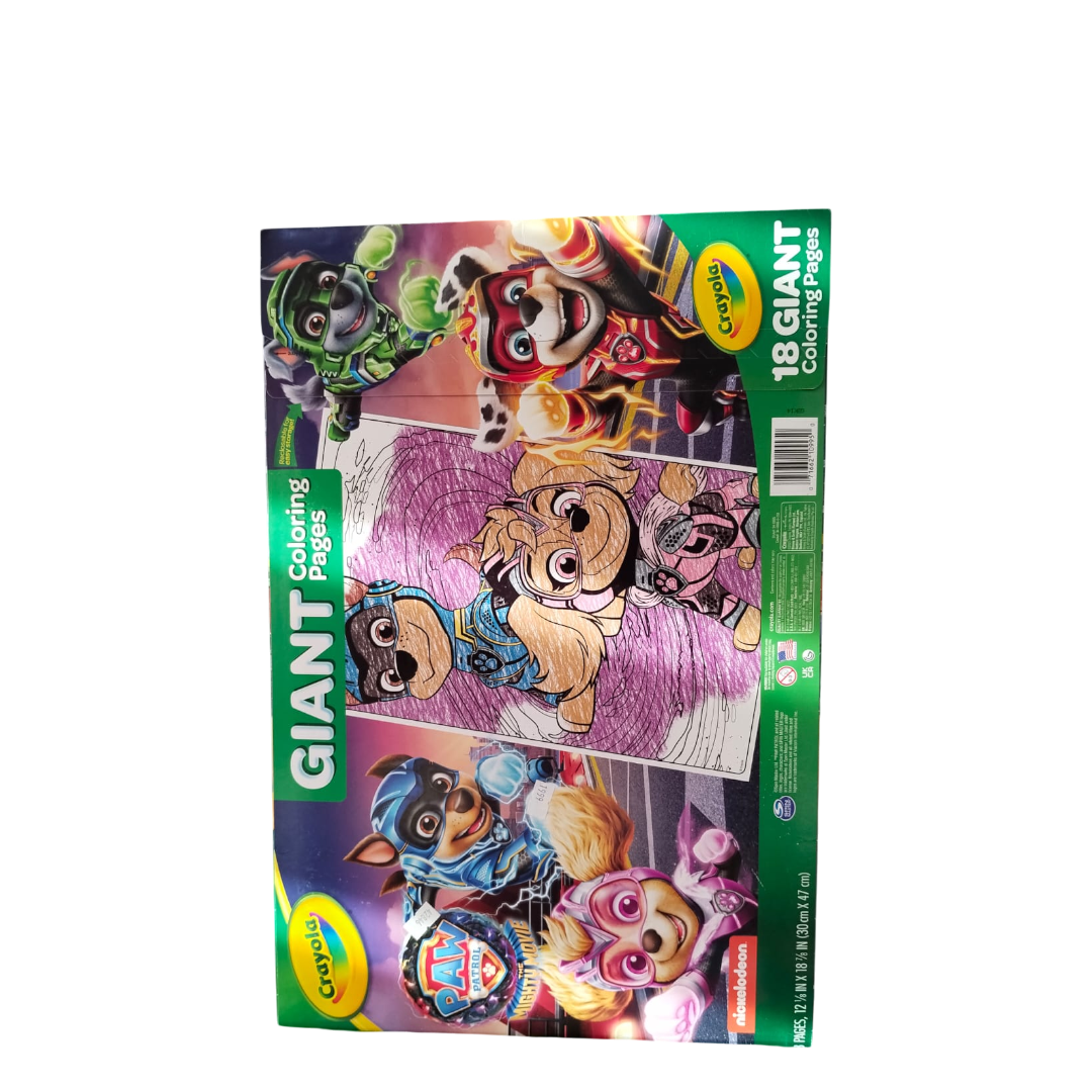 Crayola 18 Giant coloring pages-Trolls-7, star wars-3, Paw patrol 6. (total 16)