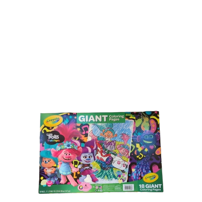 Crayola 18 Giant coloring pages-Trolls-7, star wars-3, Paw patrol 6. (total 16)