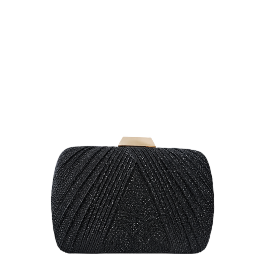 Black  with gold rim clutch