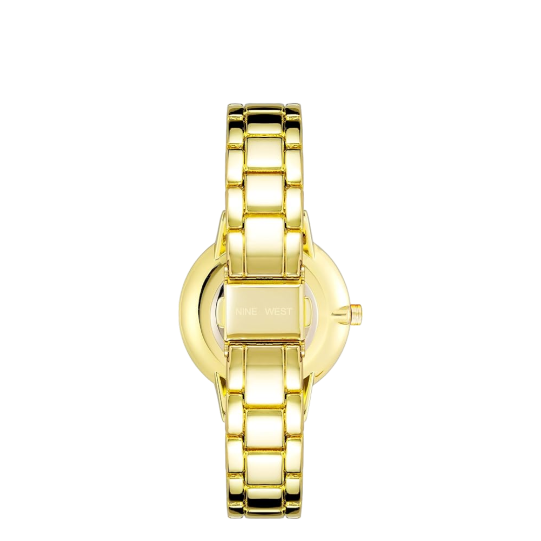 Nine West ladies Gold white face watch