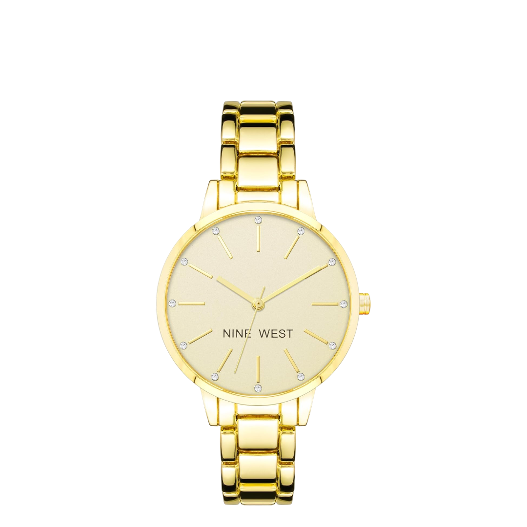 Nine West ladies Gold white face watch