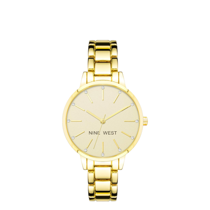 Nine West ladies Gold white face watch