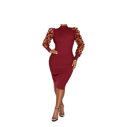 Connected Apparel Dress- Maroon- 1040- Size 8