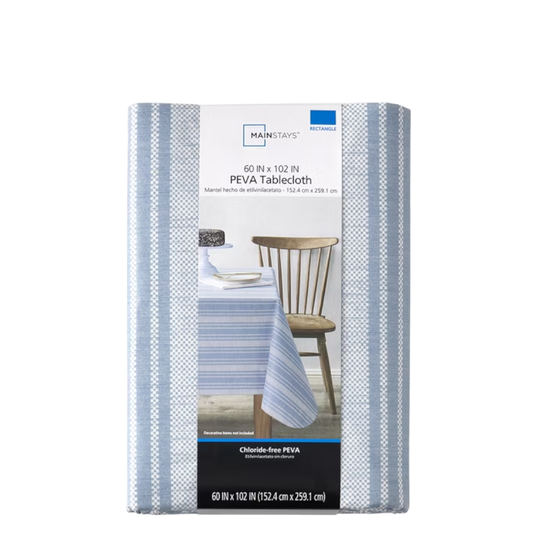 MainStays 70 inch Blue Round PEVA tablecloth - 09226